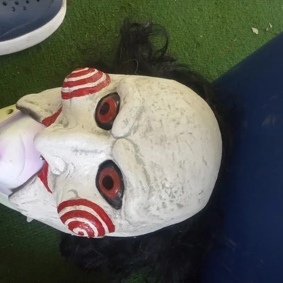 Creepy White and Red Mask