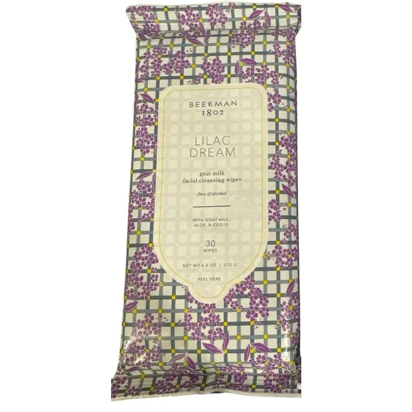 Beekman 1802 Unisex Facial Cleansing Wipes One Size Purple 30 wipes
