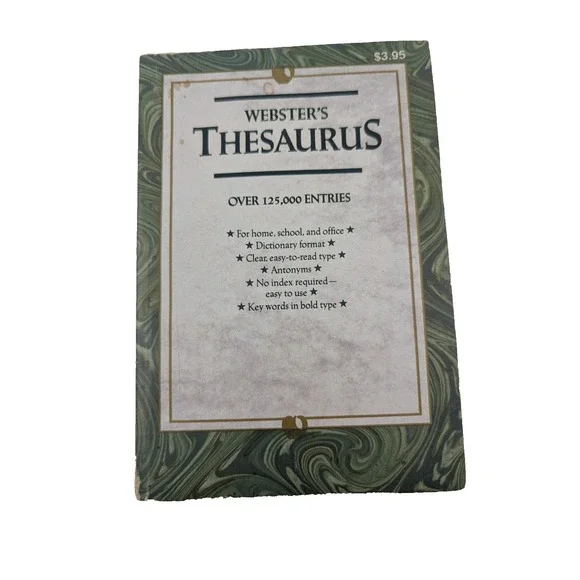 Webster's Thesaurus - Dictionary format of synonyms and antonyms Landoll  1993