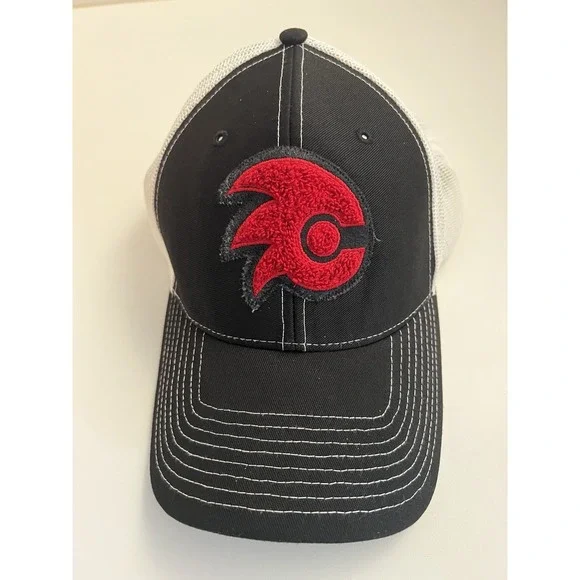 Trucker Hat Black/White Baseball Red Logo Adjustable Strap Richardson Brand
