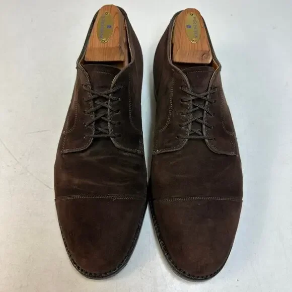 FULLY RESOLED Alden x Brooks Brothers 2293 Brown Suede Cap Toe Derby USA 8.5 D