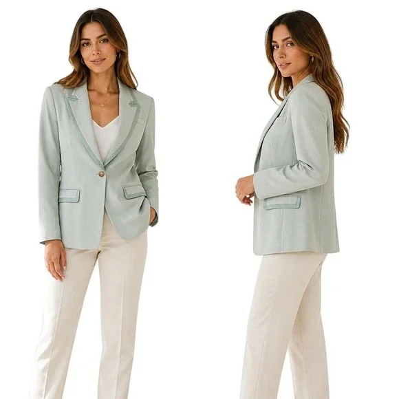 J. Crew Vivienne Collared Blazer in Italian Stretch Merino Wool Blend‎ Size 10