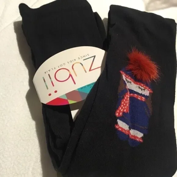 SALE. BUY 3/$10. NWT. Size 12 Girls Tights Black w/Cute Girl