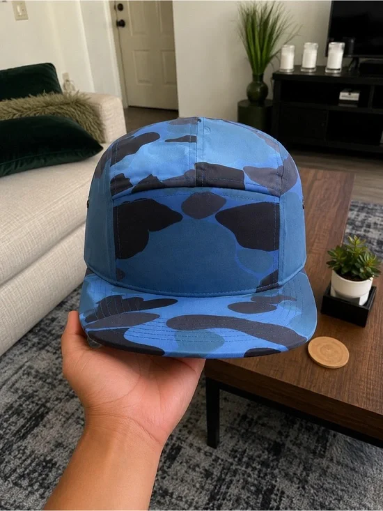 Blue Camouflage Five-Panel Cap