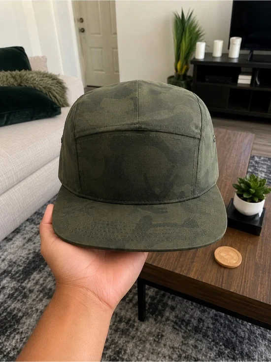 Men's Five-Panel Camp Cap in Olive Camo