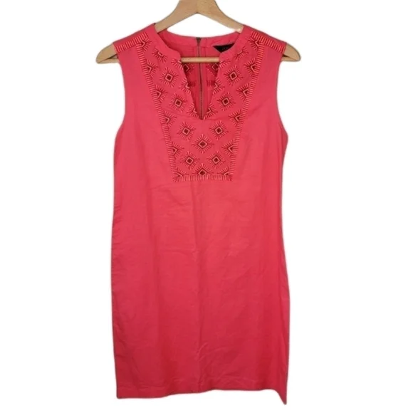 NWT J. Crew Linen Blend Embroidered Sheath Dress Size XS