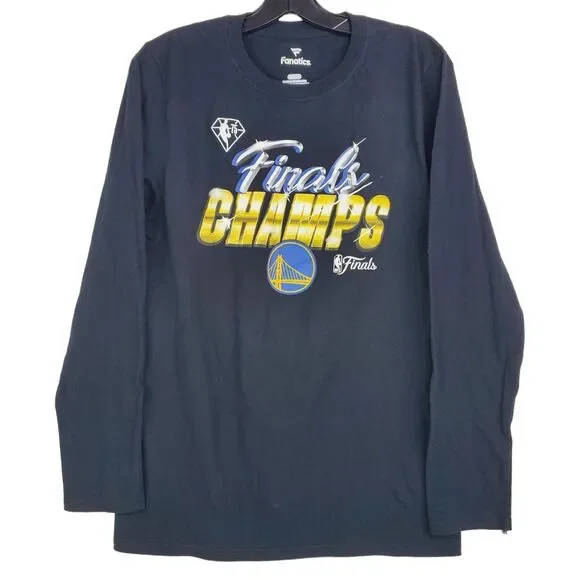 GOLDEN STATE WARRIORS Shirt Women Small Black FINALS CHAMPS 21/22 Autographs NBA