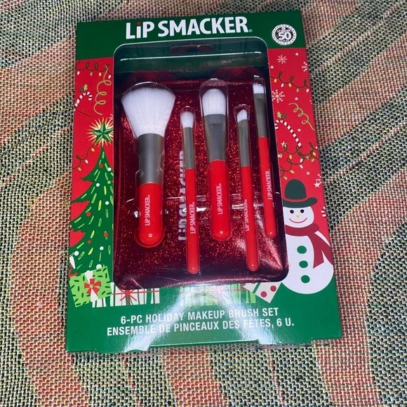 Lip Smacker 6 Piece Holiday‎ Makeup Brush Set Christmas