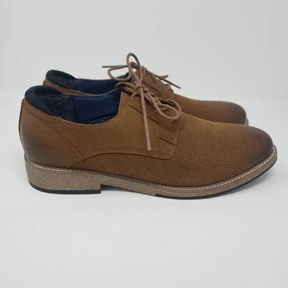 DR. SCHOLL'S Cash Perforated Brown Leather Oxfords
