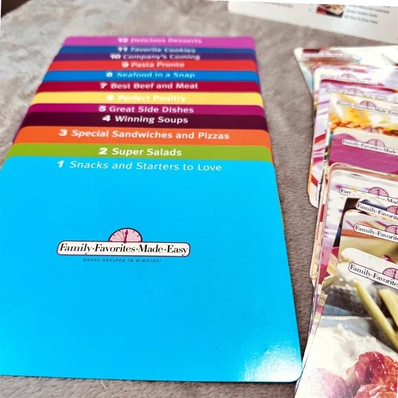 Time Life Recipe Cards Family Favorites Made Easy Set w Tabs Cooking Grannycore‎
