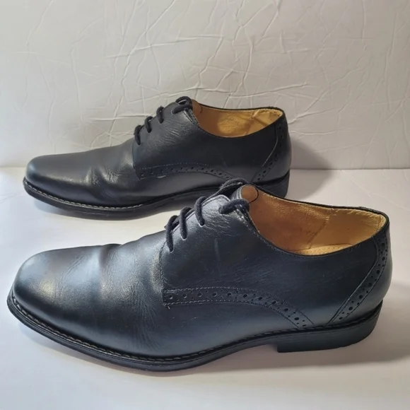 SANDRO MOSCOLONI MEN'S Black Leather Lace Up Derby Shoes Size 9.5 D