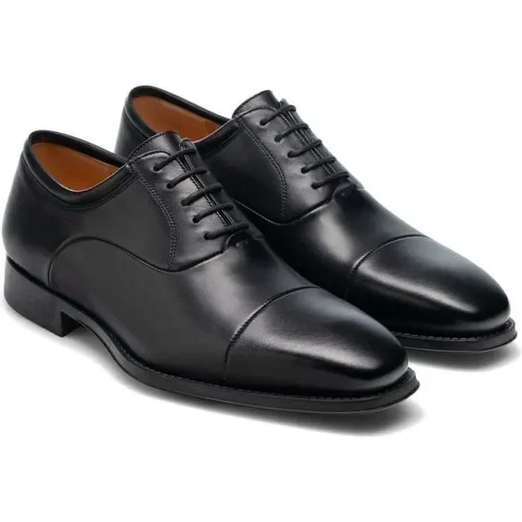 COPY - Magnanni Frederico Black Leather Cap Toe Derby