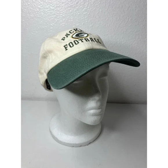 '47 Green Bay Packers Two Tone Green White Adjustable Hat Cap Embroidered‎