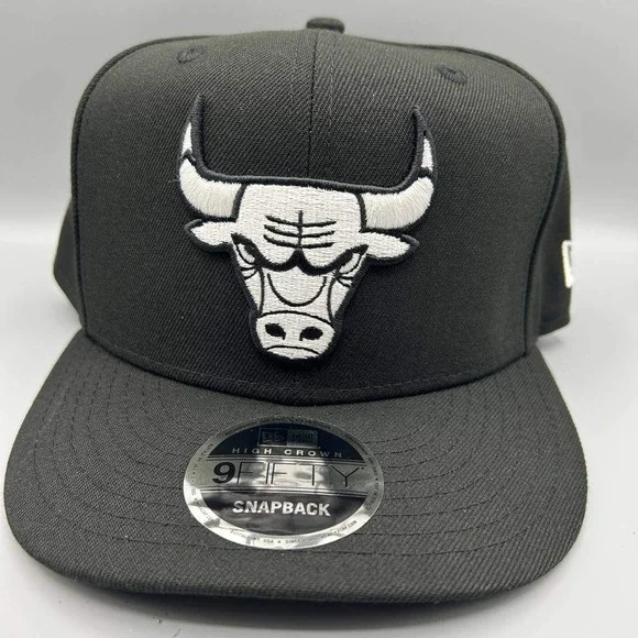 Chicago Bulls‎ Hat Men Black 9Fifty New Era Snap Back Cap New High Crown