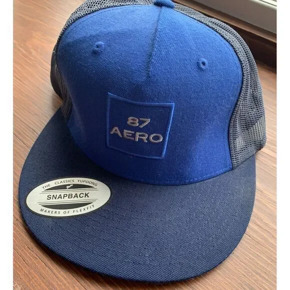 87 Aero‎ Aeropostale SnapBack Cap Hat Blue One Size NEW