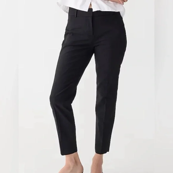 J.Crew Cameron High Rise Slim Ankle Trouser Pants in Four-Season Stretch Black