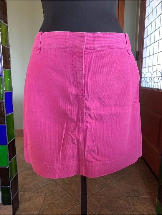 J CREW CORDUROY MINI SKIRT AZALEA New With Tags Size 4 TICKET POCKETS