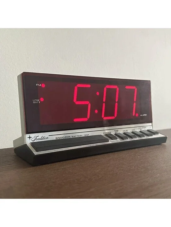 Vintage Retro Tradition Digital Alarm Clock with Red LED Display