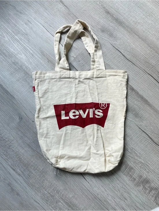 Levi's Natural Canvas Tote with Red Logo