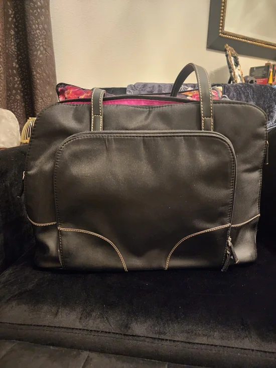 Black Laptop Bag with Hot Pink Lining - Professional Work NWOT