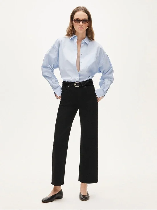 J.Crew Slim Wide High Rise Cropped Jeans Black Rinse Wash Size 28