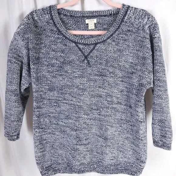 J.Crew Gray Blue Seed Stitch Pullover Sweater Women's Small