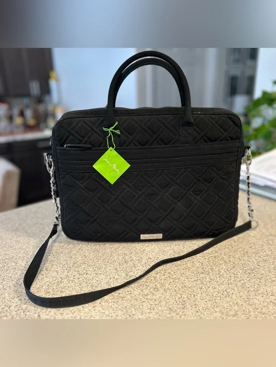 Vera Bradley Black Quilted Laptop Tote