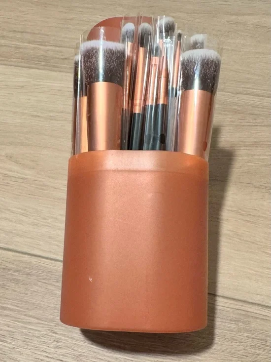 Rose Gold Makeup Brush Set with Holder Never Used New!!