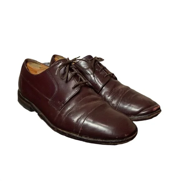 Vintage Bostonian Mens Burgundy Leather Cap Toe Oxford Dress Shoes 10M‎
