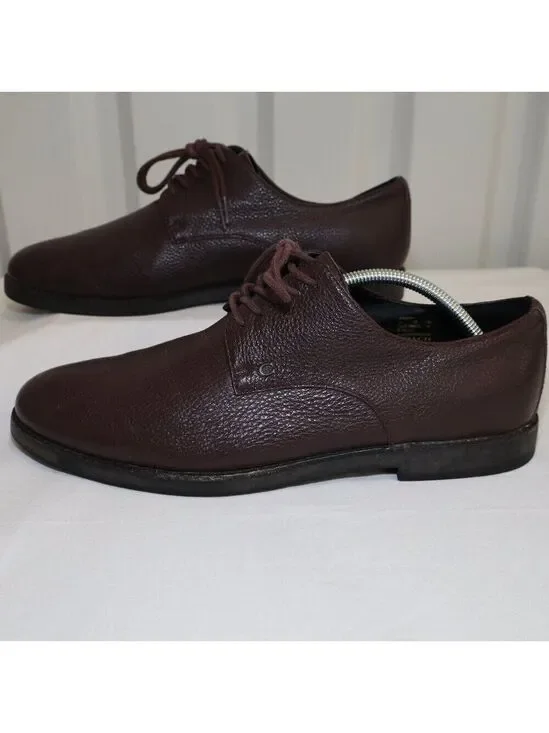 Coach Men's Derby Brown Pebbled Leather Shoes Size 11.5 Style FG2991 GUC Lace