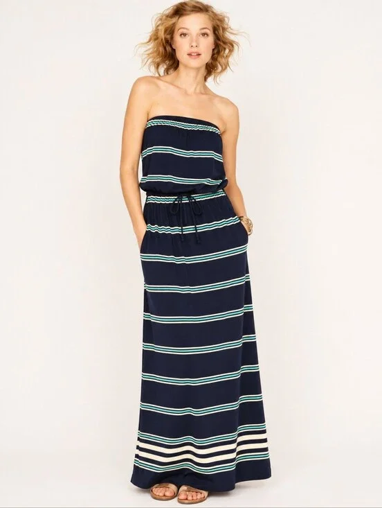 ❤️ J CREW STRAPLESS JERSEY DRESS IN STRIPE WITH POCKETS, XS