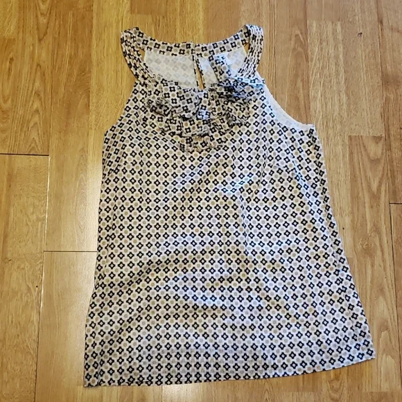 J Crew cotton print sleeveless top sz 0