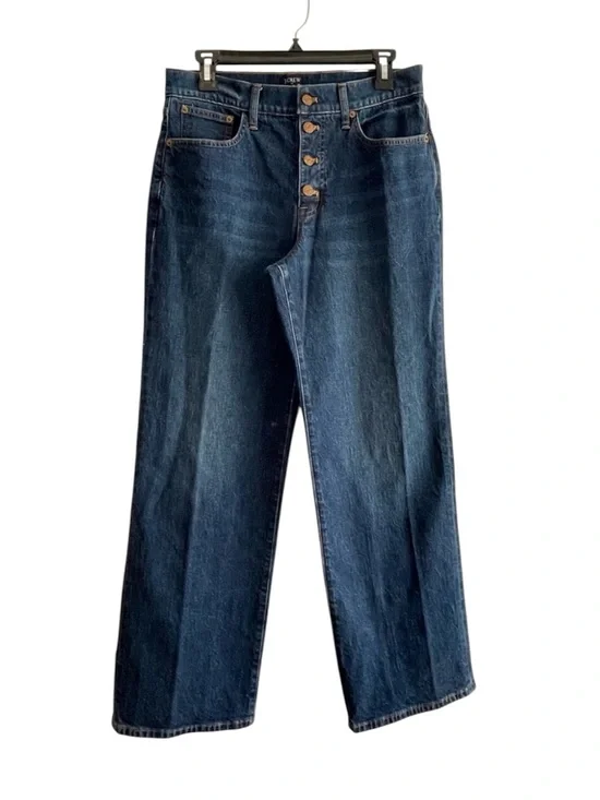 J. Crew Wide Leg Full Length Dark Wash Jeans Size 28