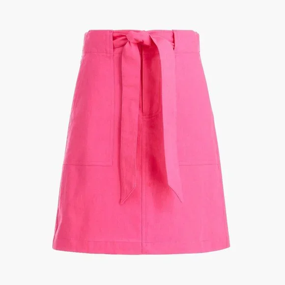 J. Crew Linen-Cotton Utility Skirt Pink sz 4