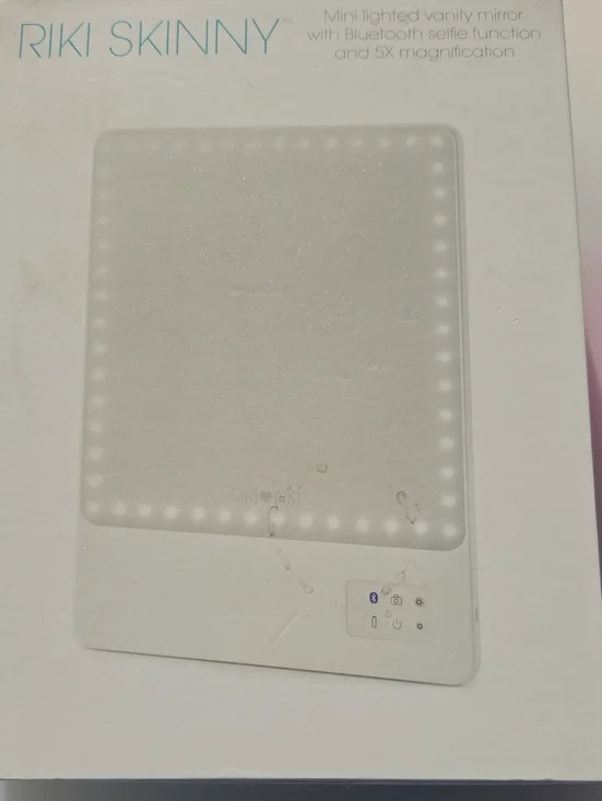 White Lighted Vanity Mirror with Bluetooth & 5X Magnification