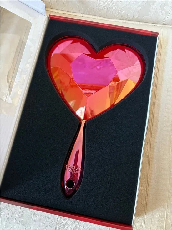 Jeffree Star JSC Red Crystal Heart Shaped Faceted Handheld Makeup Mirror -BNIB