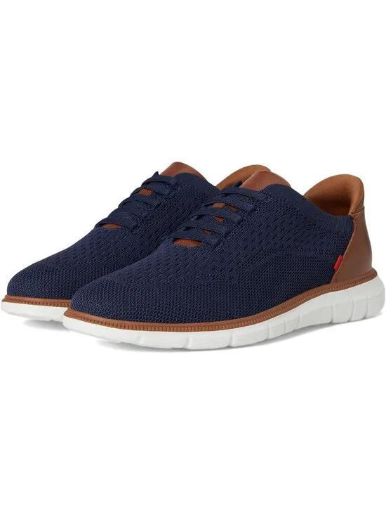 Marc Joseph Men's Navy Leather Slip On Round Toe Solid Comforts Oxfords Shoes
