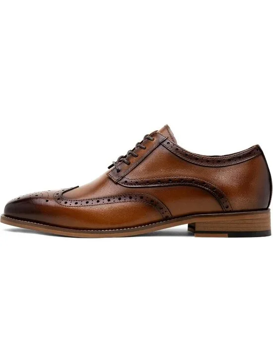 Jousen Men's Amy Brown9045 Leather Comfortable Oxford Business Classic Shoes