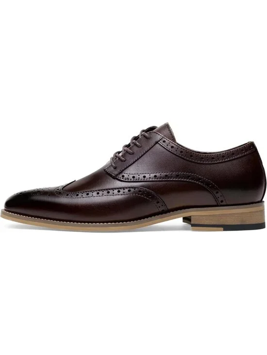 Jousen Men's Dark Brown9045 Leather Comfortable Oxford Business Classic Shoes