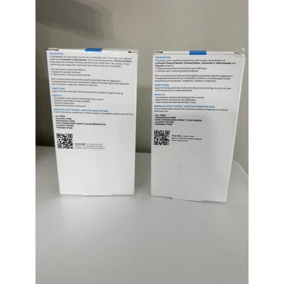 La Roche-Posay Face Moisturizer Set Unisex 2.5oz White Matte & UV SPF 30 NEW NWT