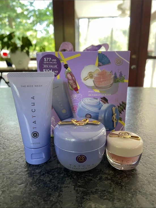 Tatcha Dewy Skin Plump Lips Kit 3 piece set purify, nourish & comfort $119 value
