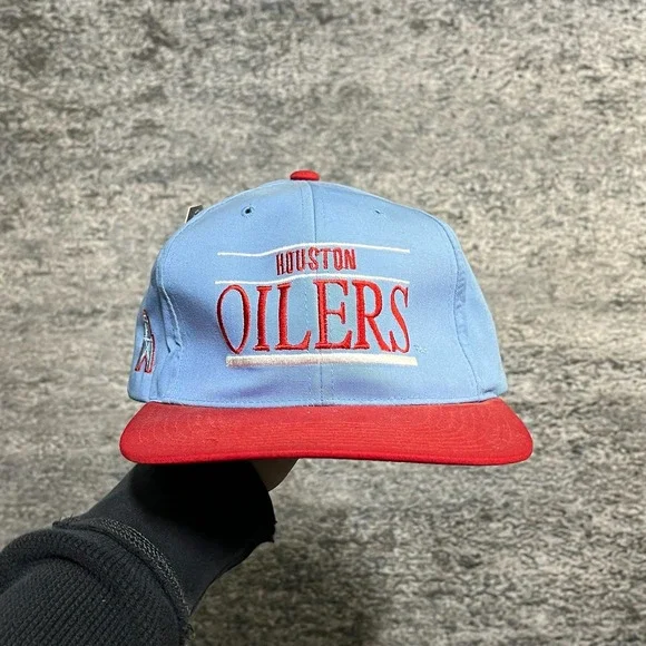 NWT Vintage Houston Oilers‎ Snapback Hat Annco NFL Embroidered 90s Adjustable