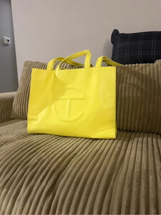Telfar Yellow Leather Shopper Tote