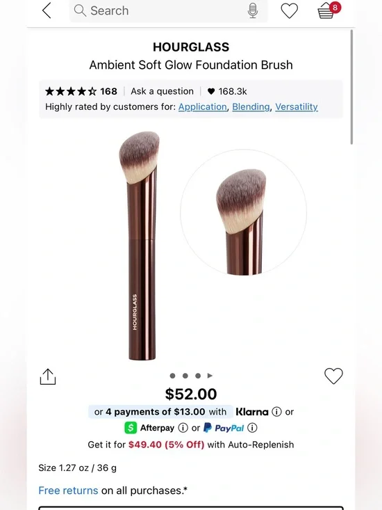 Hourglass Ambient Soft Glow Foundation Brush