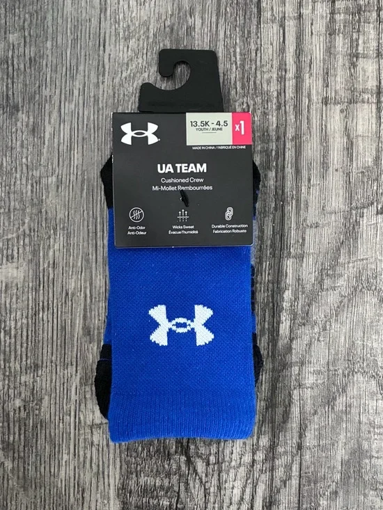 Under Armour Blue & Black UA Team Cushioned Crew Socks