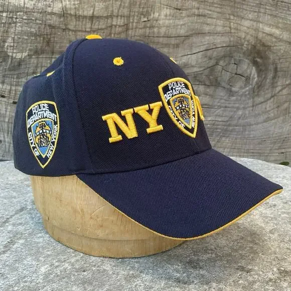 NYPD Vintage Baseball Cap Hat New York Police Department Side Patch US Flag