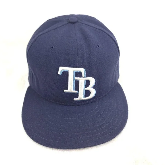 Tampa Bay Rays Hat On Field‎ Cap Fitted Mens 7 3/4 Blue MLB Baseball Made In USA