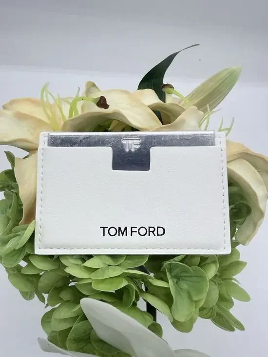 Tom Ford Pocket Mirror With Card Case Wallet Holder White