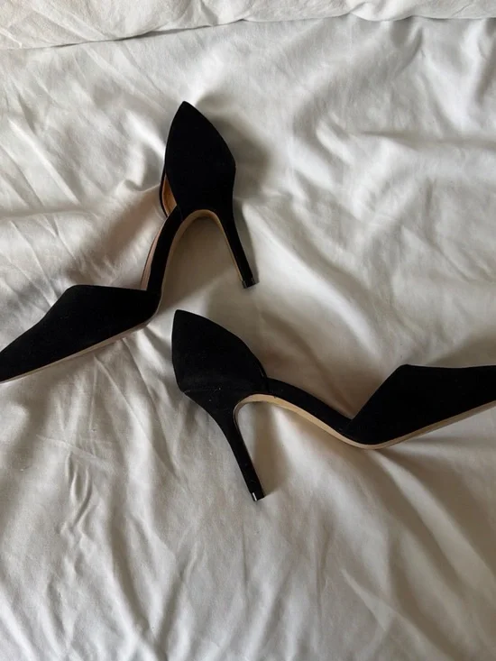 J. Crew Black Pointed-Toe D'Orsay High Heels