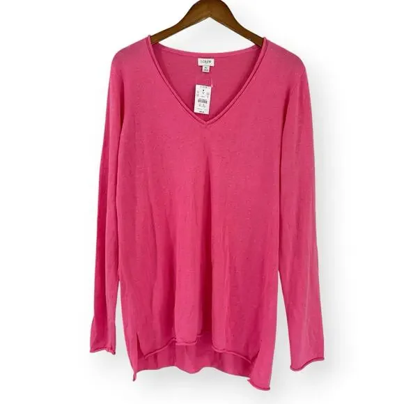 SALE! NWT!! J Crew Women's Pink Linen Blend Beach Sweater XL